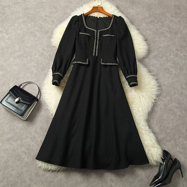 casual dresses new european and american women's wear for winter 2022 long sleeve square collar stitching pleats fashionable dress, Black;gray
casual dresses new european and american women's wear for winter 2022 long sleeve square collar stitching pleats fashionable dress, Black;gray