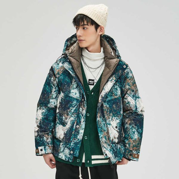 men's casual down jacket 2022 winter new thick warm loose fashion stand collar coat, Black
men's casual down jacket 2022 winter new thick warm loose fashion stand collar coat, Black