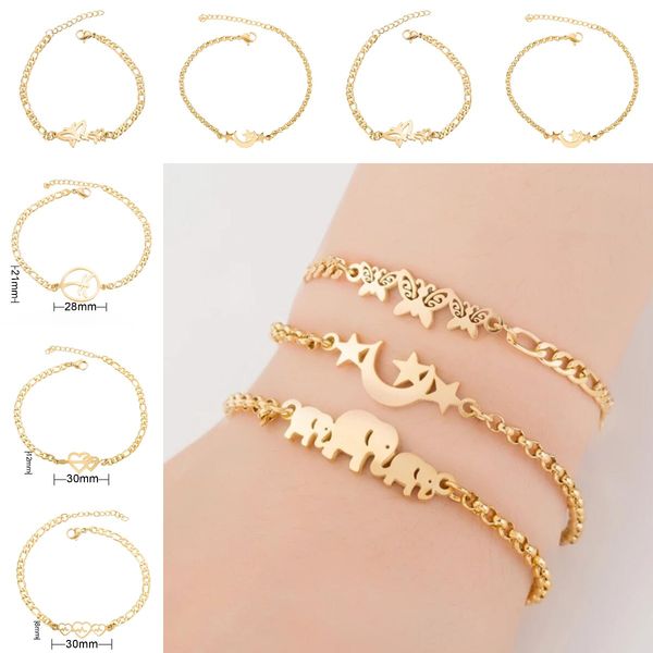 bohemia stainless steel butterfly charm bracelet for women fashion girls gold color elephant star moon wrist jewelry party wedding gift, Golden;silver
bohemia stainless steel butterfly charm bracelet for women fashion girls gold color elephant star moon wrist jewelry party wedding gift, Golden;silver