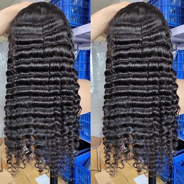 human hair lace front deep wave wig for women 13x4 malaysian brazilian peruvian virgin raw wigs, Black
human hair lace front deep wave wig for women 13x4 malaysian brazilian peruvian virgin raw wigs, Black