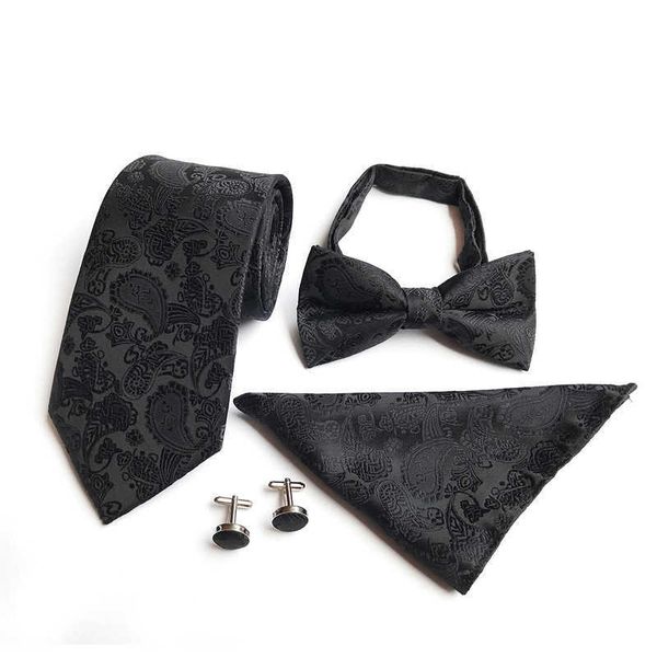 bow ties 4-piece set elegant mens bow ties cufflinks handkerchief suit bussiness wedding party office cashew print neckties set gravatas l22, Black;gray
bow ties 4-piece set elegant mens bow ties cufflinks handkerchief suit bussiness wedding party office cashew print neckties set gravatas l22, Black;gray