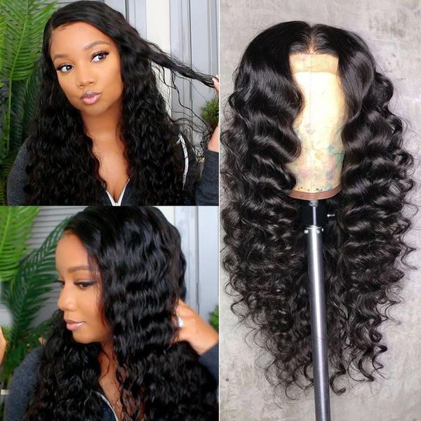 lace frontal human hair wigs virgin brazilian loose deep wave 150% density wavy wig, Black
lace frontal human hair wigs virgin brazilian loose deep wave 150% density wavy wig, Black