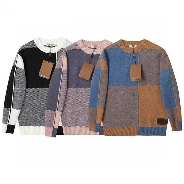 winter bb mens wool sweater burb designer sweaters splicing knitting pullover coat men women round neck long sleeve hoodie, White;black
winter bb mens wool sweater burb designer sweaters splicing knitting pullover coat men women round neck long sleeve hoodie, White;black