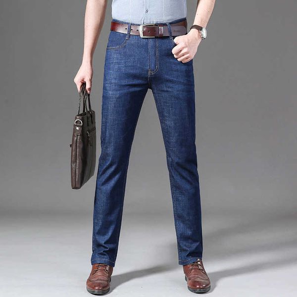 2022 autumn thickened denim blue loose straight elastic middle aged casual pants men's jeans
2022 autumn thickened denim blue loose straight elastic middle aged casual pants men's jeans