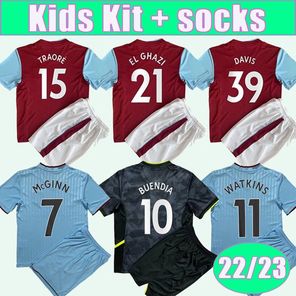 22 23 mcginn traore kids kit soccer jerseys coutinho kamara davis diego carlos mings douglas luiz buendia watkins home away 3rd football shi, Black
22 23 mcginn traore kids kit soccer jerseys coutinho kamara davis diego carlos mings douglas luiz buendia watkins home away 3rd football shi, Black