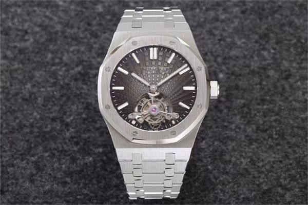 r8 montre de luxe 26530 men watches 2950 automatic winding tourbillon mechanical movement watches fine steel case strap 41mm / 12.5mm 14, Slivery;brown
r8 montre de luxe 26530 men watches 2950 automatic winding tourbillon mechanical movement watches fine steel case strap 41mm / 12.5mm 14, Slivery;brown