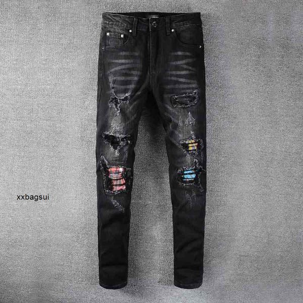 amirs mens jeans designer summer new high street fashion amirs black pierced jeans men's tie dye patch elastic slim leggings 638 hip ho, Blue
amirs mens jeans designer summer new high street fashion amirs black pierced jeans men's tie dye patch elastic slim leggings 638 hip ho, Blue