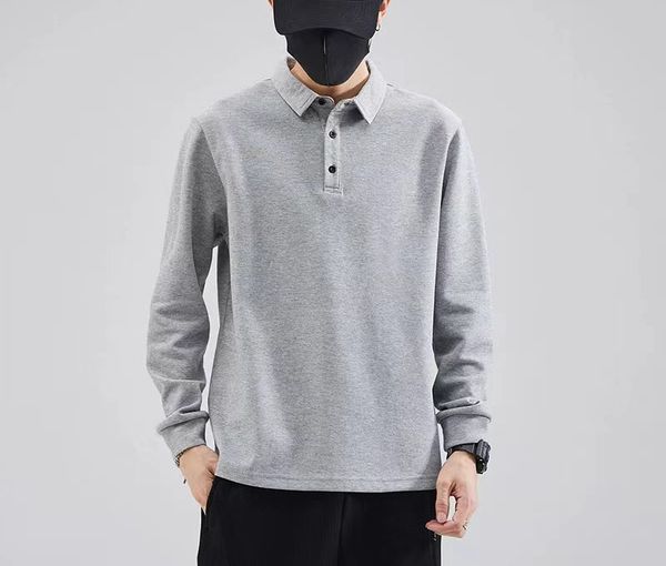solid color long sleeved men's polos shirt 100% cotton lapel winter bottoming sweater casual shirts, White;black
solid color long sleeved men's polos shirt 100% cotton lapel winter bottoming sweater casual shirts, White;black