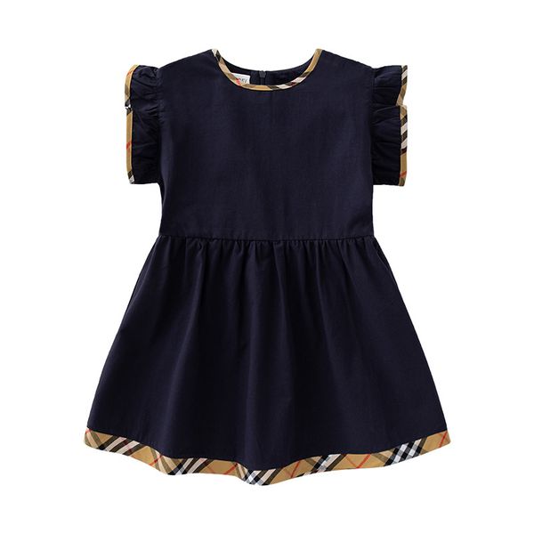 Flying sleeve Ruffles Summer Cotton Kids Baby Girls Mini Dress Casual Girl Blouses for Children Clothing Shirts Dress, Prussian blue 1
Flying sleeve Ruffles Summer Cotton Kids Baby Girls Mini Dress Casual Girl Blouses for Children Clothing Shirts Dress, Prussian blue 1