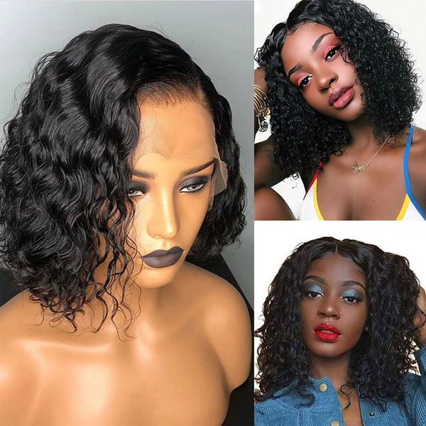 bob hair wig water wave wavy front lace wigs ready to ship brazilian human hair, Black
bob hair wig water wave wavy front lace wigs ready to ship brazilian human hair, Black