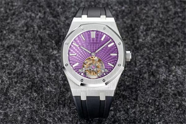 r8 montre de luxe 26530 men watches 2950 automatic winding tourbillon mechanical movement watches fine steel case strap 41mm / 12.5mm 09, Slivery;brown
r8 montre de luxe 26530 men watches 2950 automatic winding tourbillon mechanical movement watches fine steel case strap 41mm / 12.5mm 09, Slivery;brown