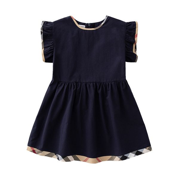 Children Summer Clothing 1-6T Infant Kids Baby Girls Dress Summer Cotton Solid Dress Casual, Prussian blue 1
Children Summer Clothing 1-6T Infant Kids Baby Girls Dress Summer Cotton Solid Dress Casual, Prussian blue 1