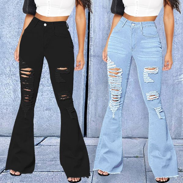 qnpqyx new women streetwear pants hip hop jeans for women fashion holes bootcut pants high waist jeans for women, Blue
qnpqyx new women streetwear pants hip hop jeans for women fashion holes bootcut pants high waist jeans for women, Blue
