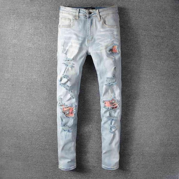 amirs mens jeans designer high street fashion new amirs light color custom patch broken jeans young men's elastic leggings 655 hip hop, Blue
amirs mens jeans designer high street fashion new amirs light color custom patch broken jeans young men's elastic leggings 655 hip hop, Blue