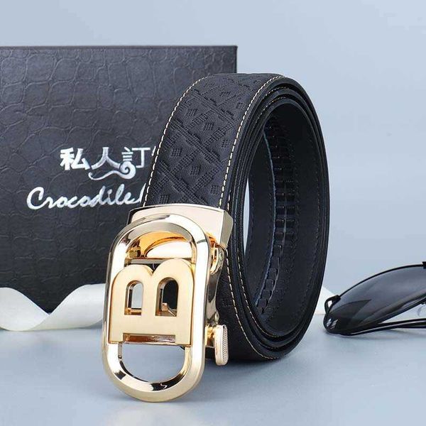 belt men's stainls steel leather men's automatic b letter gold buckle with alligator belt, Black;brown
belt men's stainls steel leather men's automatic b letter gold buckle with alligator belt, Black;brown