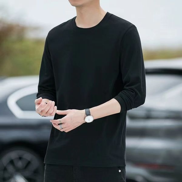 solid color long sleeved men's t-shirts round neck casual t-shirt 100% cotton men's tees, White;black
solid color long sleeved men's t-shirts round neck casual t-shirt 100% cotton men's tees, White;black