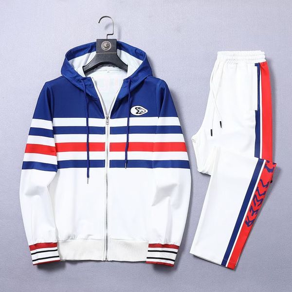 men women tracksuits two pieces set jacket pants with letters and strips printed rif2, Gray
men women tracksuits two pieces set jacket pants with letters and strips printed rif2, Gray