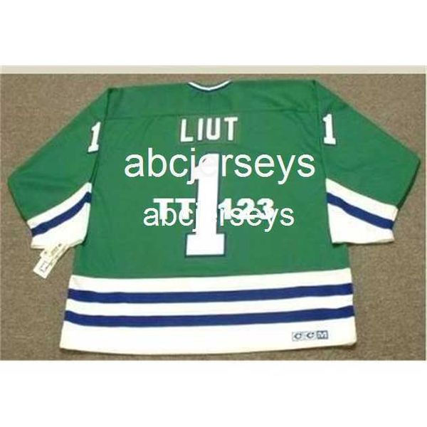 #1 mike liut hartford whalers 1988 ccm tck away hockey jersey stitch any name number, Black
#1 mike liut hartford whalers 1988 ccm tck away hockey jersey stitch any name number, Black