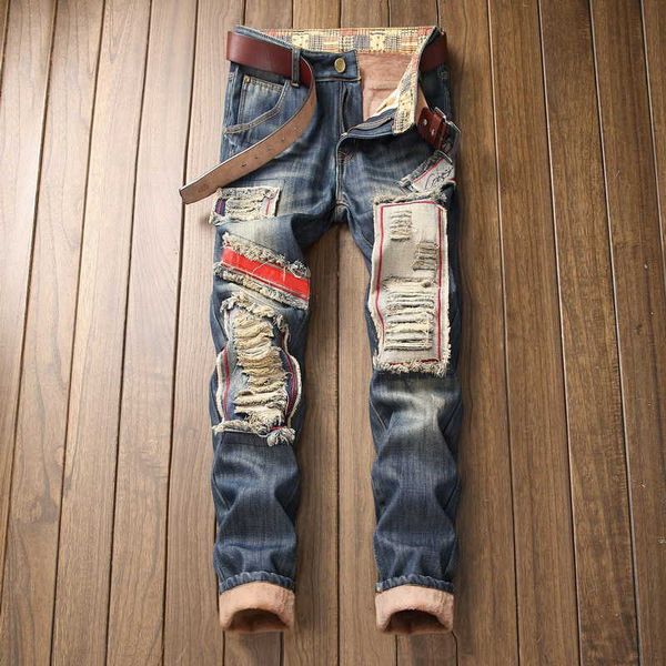 nostalgic winter denim youth blue mid waist casual elastic patch cloth decorative plush trousers
nostalgic winter denim youth blue mid waist casual elastic patch cloth decorative plush trousers
