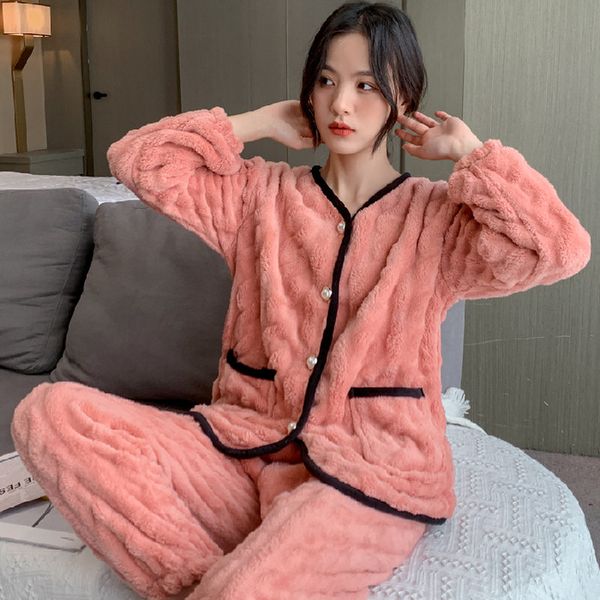 women's thermal underwear autumn and winter coral velvet thermal underwear women's large long-sleeved suit thickened flannel cardi, Black;pink
women's thermal underwear autumn and winter coral velvet thermal underwear women's large long-sleeved suit thickened flannel cardi, Black;pink