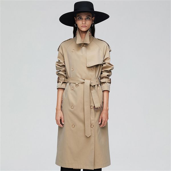 spring autumn trench coat women loose clothing outerwear double breasted long windbreaker, Tan;black
spring autumn trench coat women loose clothing outerwear double breasted long windbreaker, Tan;black