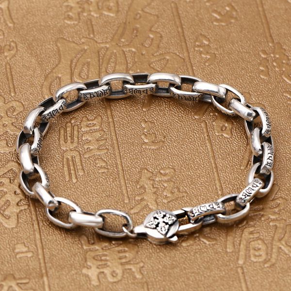 solid 925 sterling silver link paper chain bracelets letter antique vintage punk handmade fashion luxury jewelry accessories gifts, Black
solid 925 sterling silver link paper chain bracelets letter antique vintage punk handmade fashion luxury jewelry accessories gifts, Black