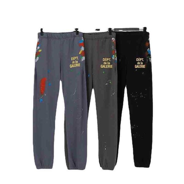 hip hop galleryes designer pants dept dye speckled tie alphabet print men's and women's lovers' loose versatile leggings, Black
hip hop galleryes designer pants dept dye speckled tie alphabet print men's and women's lovers' loose versatile leggings, Black