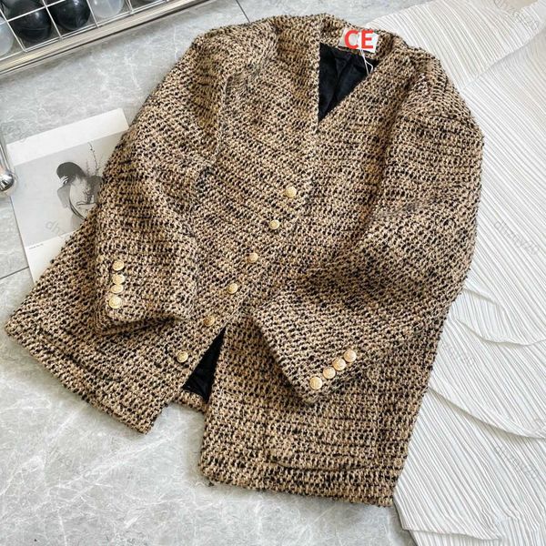 ce wool coat designer jacket loose british v-neck suit coat women's autumn and winter thickened sheep sweater cardigan, Black
ce wool coat designer jacket loose british v-neck suit coat women's autumn and winter thickened sheep sweater cardigan, Black