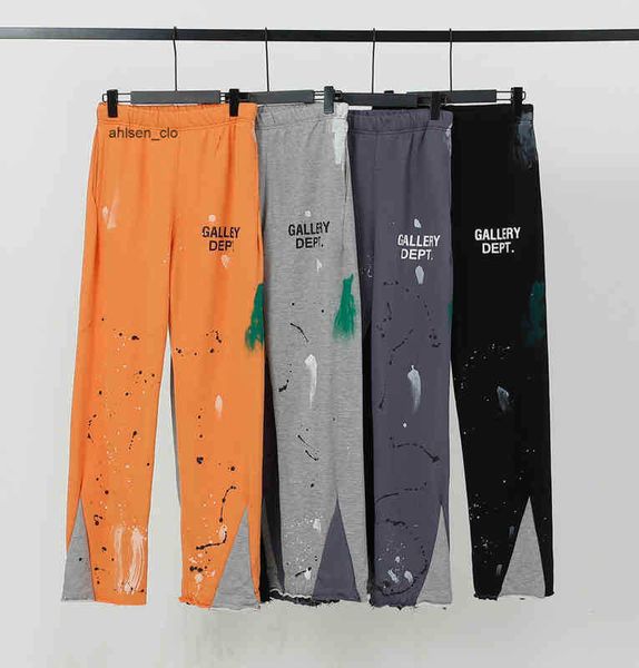 hip hop galleryes designer pants dept version street high speckled letter printing double panel men's and women's micro flaredazls, Black
hip hop galleryes designer pants dept version street high speckled letter printing double panel men's and women's micro flaredazls, Black