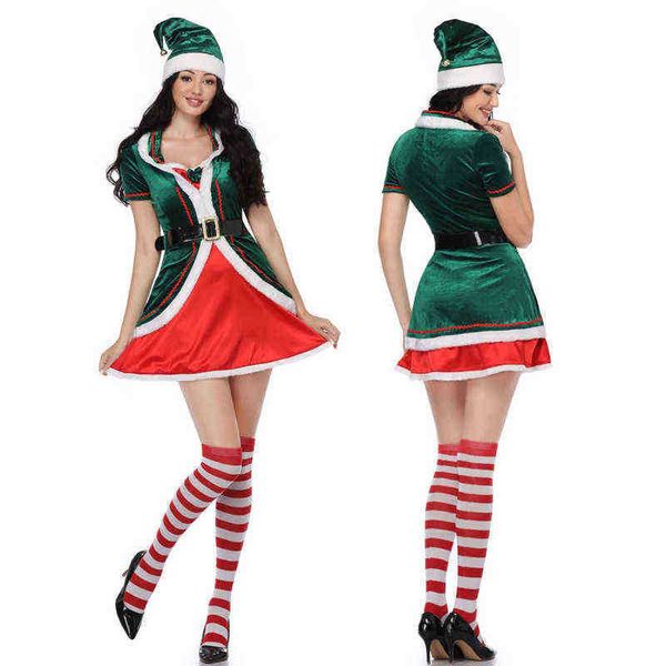 stage wear false two christmas skirt with hat dresses eve bar performance clothes t220901, Black;red
stage wear false two christmas skirt with hat dresses eve bar performance clothes t220901, Black;red
