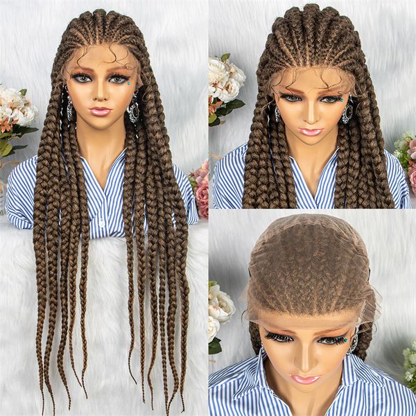 full lace front box braided synthetic wigs simulation human hair wig 34inch long pelucas para mujer h82345, Black;brown
full lace front box braided synthetic wigs simulation human hair wig 34inch long pelucas para mujer h82345, Black;brown
