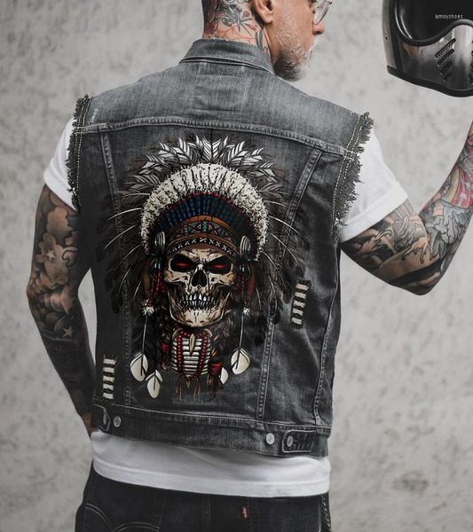 men's vests men's spring and summer four seasons selling street personality pattern head printing sleeveless vest denim jacket, Black;white
men's vests men's spring and summer four seasons selling street personality pattern head printing sleeveless vest denim jacket, Black;white