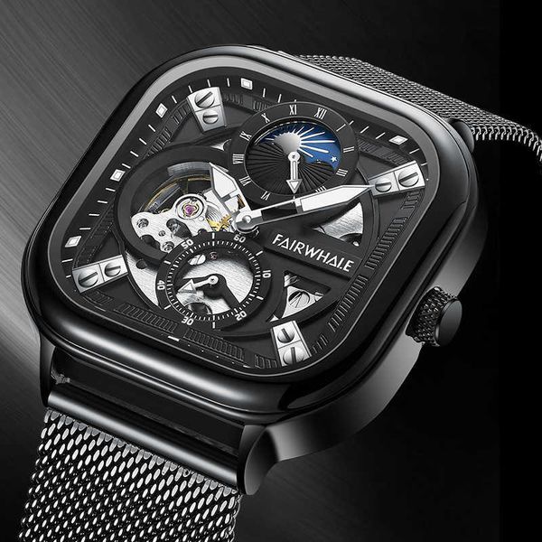 wristwatches mark fairwhale men's watch student automatic square round mechanical men waterproof trend tourbillon, Slivery;brown
wristwatches mark fairwhale men's watch student automatic square round mechanical men waterproof trend tourbillon, Slivery;brown
