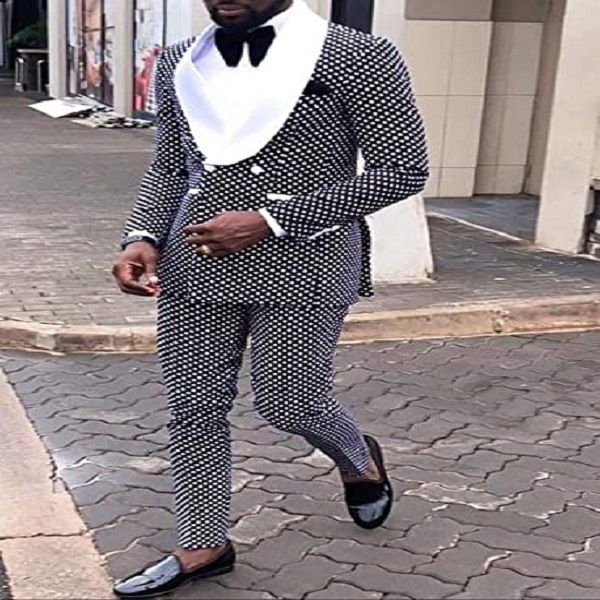 mens polka dots groom suits 2 pieces slim fit shawl lapel casual tuxedos wedding men suit, Black;gray
mens polka dots groom suits 2 pieces slim fit shawl lapel casual tuxedos wedding men suit, Black;gray