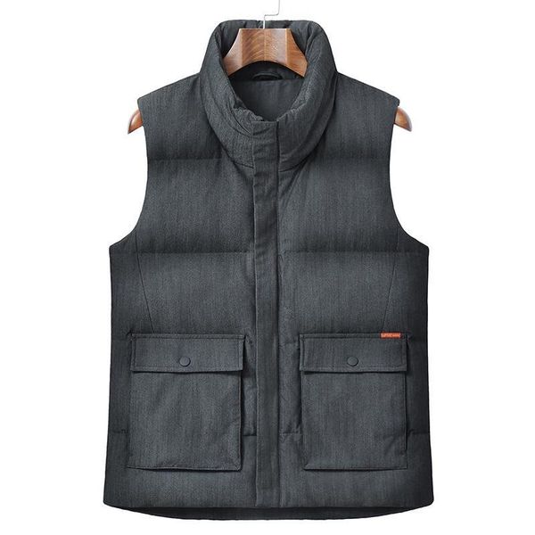 vest autumn and winter large denim cloth stand collar down warm vest for men fat sleeveless, Black;white
vest autumn and winter large denim cloth stand collar down warm vest for men fat sleeveless, Black;white