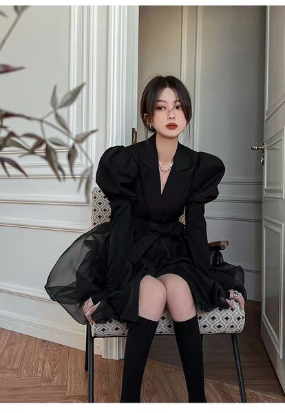 fashion party dress lapel neck long sleeve blazer pleated mini a line dress autumn spring cocktail dresses coat jacket women nice outfits, White;black
fashion party dress lapel neck long sleeve blazer pleated mini a line dress autumn spring cocktail dresses coat jacket women nice outfits, White;black