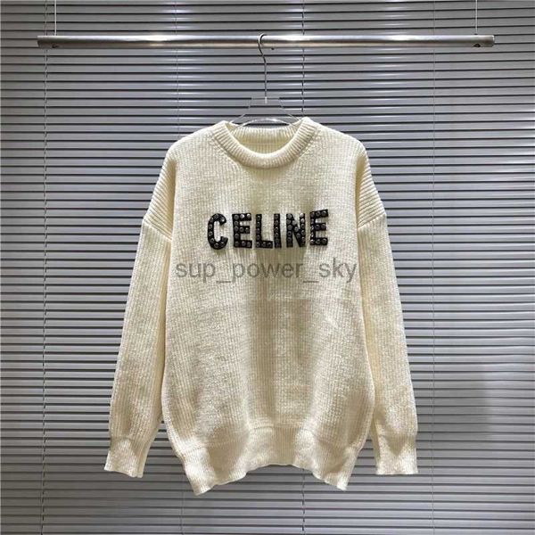 celins designer womens sweaters autumn winter 2022 new fashion brand simple chest black rivet round neck sweater casual loose mens top, White;black
celins designer womens sweaters autumn winter 2022 new fashion brand simple chest black rivet round neck sweater casual loose mens top, White;black