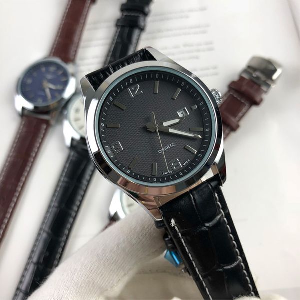 luxury brand men's quartz watch business leisure 40mm calendar 316l stainless steel case leather strap watches, Slivery;brown
luxury brand men's quartz watch business leisure 40mm calendar 316l stainless steel case leather strap watches, Slivery;brown