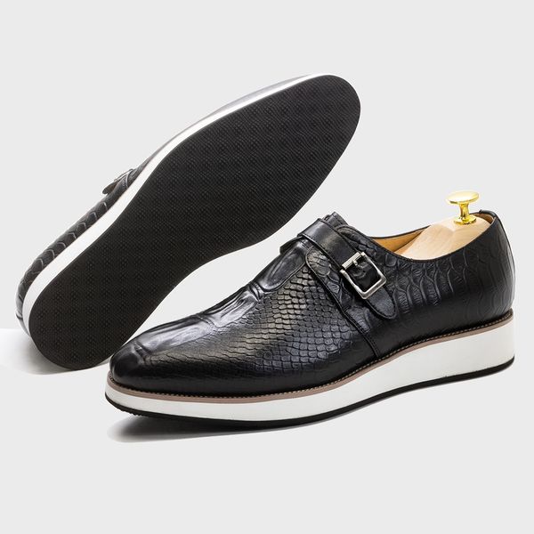 mens casual shoes genuine leather crocodile pattern classic shoe for men leather original fashion buckle monk strap sneakers, Black
mens casual shoes genuine leather crocodile pattern classic shoe for men leather original fashion buckle monk strap sneakers, Black