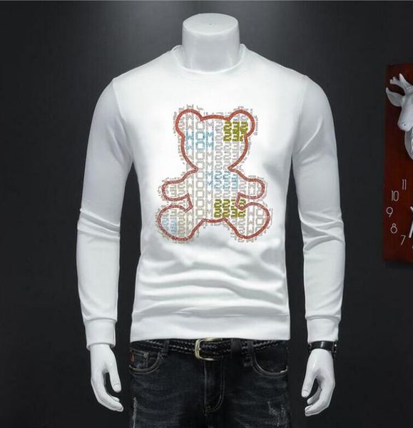 2022 luxury hip hop sweatshirt men designer rhinestone long sleeve hoody, Black