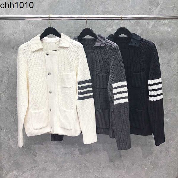 designer tb correct version four bars sweater male and female couples same metal zipper wool knitted cardigan thickened jacket, White;black
designer tb correct version four bars sweater male and female couples same metal zipper wool knitted cardigan thickened jacket, White;black