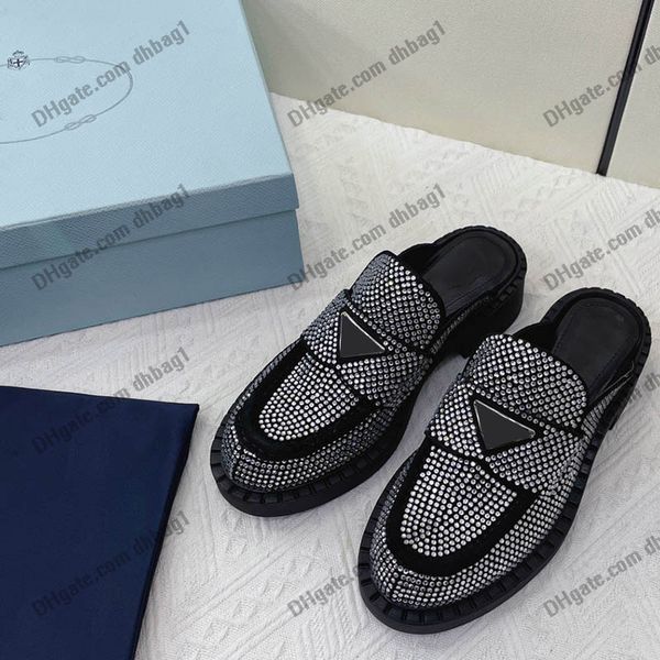 22ss designer womens slippers flat heels dress shoes loafer full diamond strass sheepskin lining rubber sole non-slip fashion silver platfor, Black
22ss designer womens slippers flat heels dress shoes loafer full diamond strass sheepskin lining rubber sole non-slip fashion silver platfor, Black