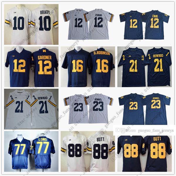 ncaa michigan wolverines football jersey tom brady chris evans denard robinson desmond howard tyree kinnel jacke long 88 jake butt high, Black
ncaa michigan wolverines football jersey tom brady chris evans denard robinson desmond howard tyree kinnel jacke long 88 jake butt high, Black