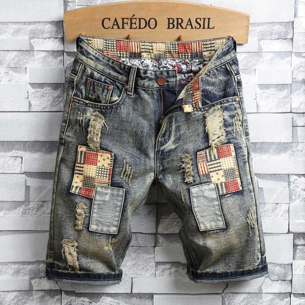 denim shorts men's perforated capris trendy men's versatile large slim fit denim midpants beggar pants, Blue
denim shorts men's perforated capris trendy men's versatile large slim fit denim midpants beggar pants, Blue