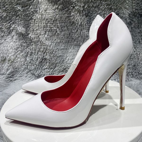 2023 new glossy solid white women shoes fashion brand red bottoms curl side cut pointy toe high heel shoes for wedding party elegant ladies, Black
2023 new glossy solid white women shoes fashion brand red bottoms curl side cut pointy toe high heel shoes for wedding party elegant ladies, Black