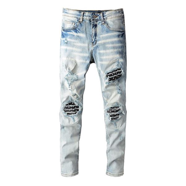 20ss mens designer jeans distressed ripped biker slim fit motorcycle denim for men s fashion jean mans pants pour homm300e, Blue
20ss mens designer jeans distressed ripped biker slim fit motorcycle denim for men s fashion jean mans pants pour homm300e, Blue