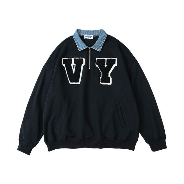 new fashion style mens sweatshirts half polo sweatshirt loose long sleeve wool liner lapel neck half zipper pullover autumn winter, Black
new fashion style mens sweatshirts half polo sweatshirt loose long sleeve wool liner lapel neck half zipper pullover autumn winter, Black