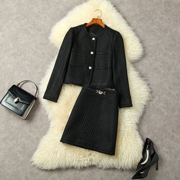 two piece dress new european and american women's wear for winter 2022 long-sleeved single-breasted black tweed coat skirts fashion sui, White
two piece dress new european and american women's wear for winter 2022 long-sleeved single-breasted black tweed coat skirts fashion sui, White