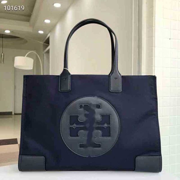 torysburchs waterproof nylon cloth leather hopping bag and handbag, Black