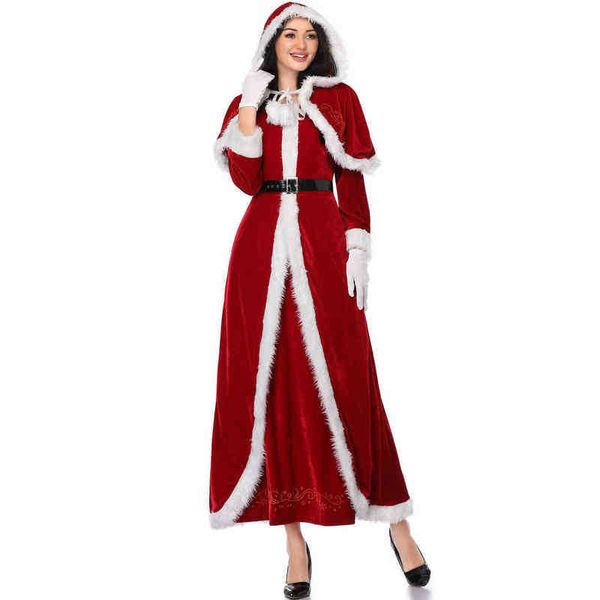 stage wear luxury velvet christmas santa claus come party comes adults women cosplay long red dress christmas hat dress gloves belt t220901, Black;red
stage wear luxury velvet christmas santa claus come party comes adults women cosplay long red dress christmas hat dress gloves belt t220901, Black;red